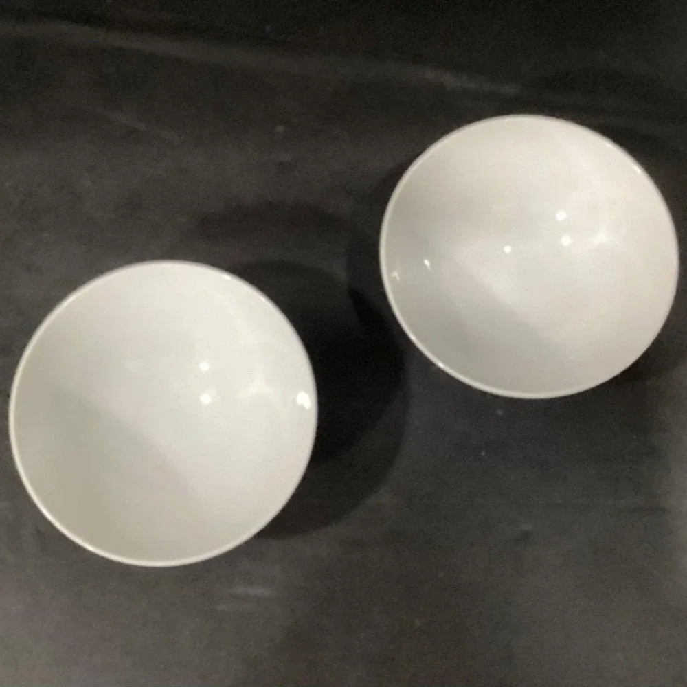 Pier 1 Imports Floral Porcelain Rice Bowls, Set of 2, Vintage Footed Asian-Style